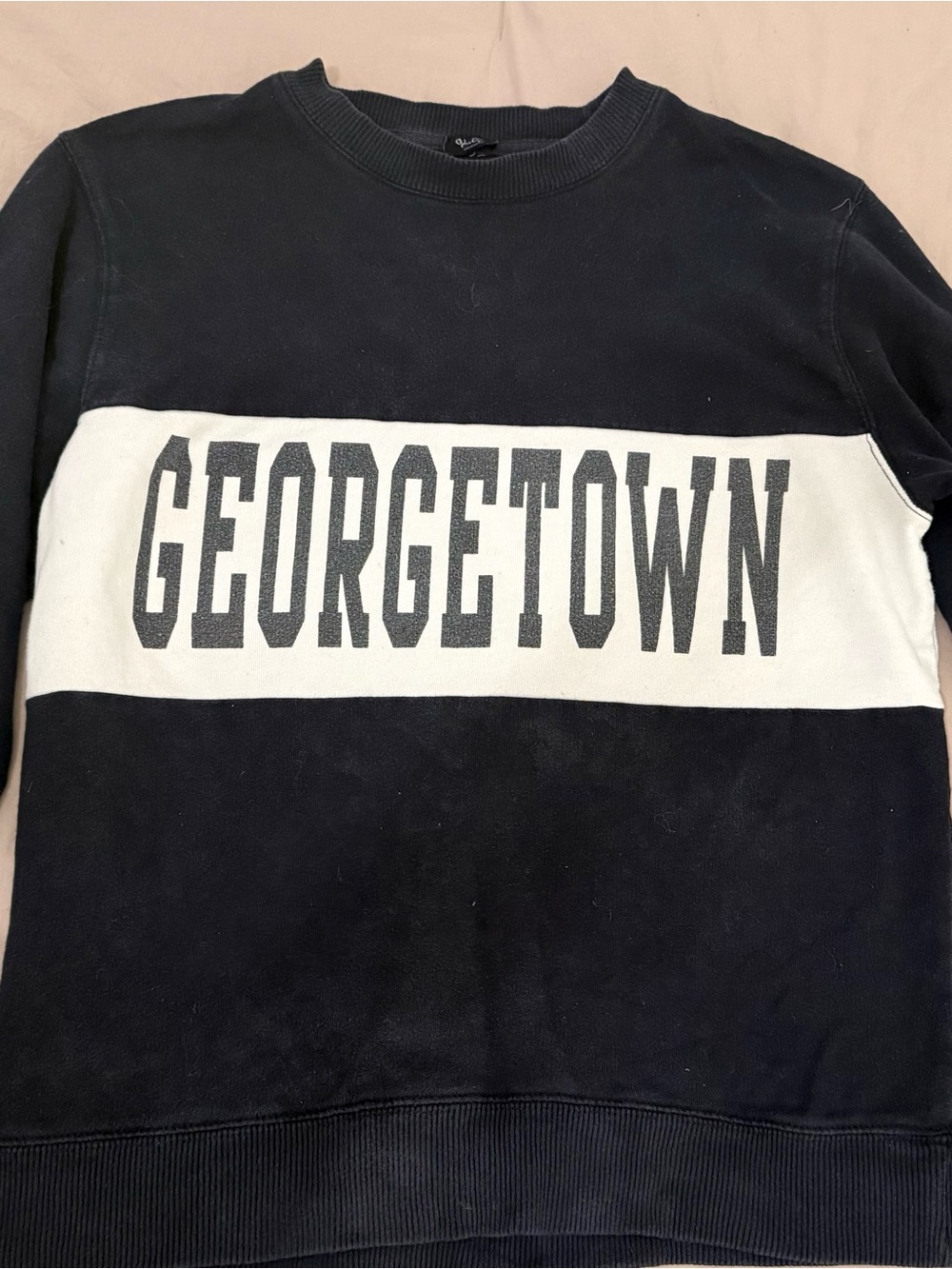 Georgetown- Navy and White Crewneck Sweatshirt